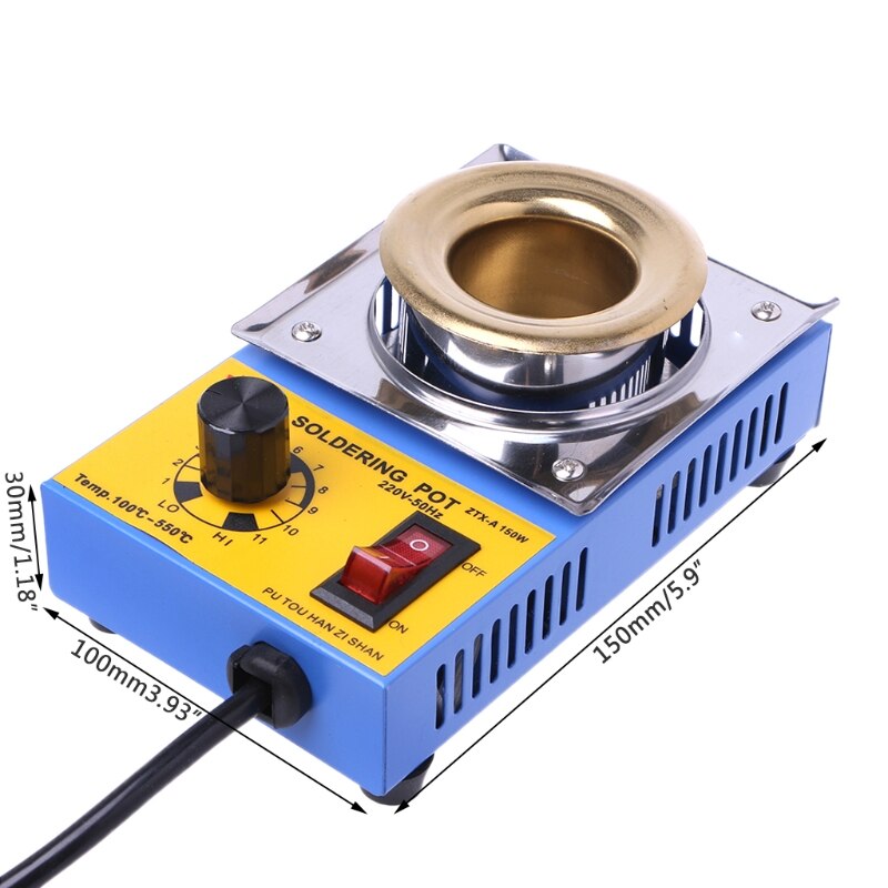 150W Lead-Free Adjustable Temperature Tin Furnace with EU plug Temperature Controlled Soldering Pot Melting Tin