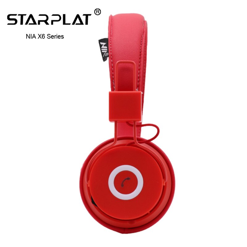 NIA X6 Wireless Bluetooth Headphones with Mic Stereo Bluetooth Headset Support TF Card FM Radio Sport Earphone: red