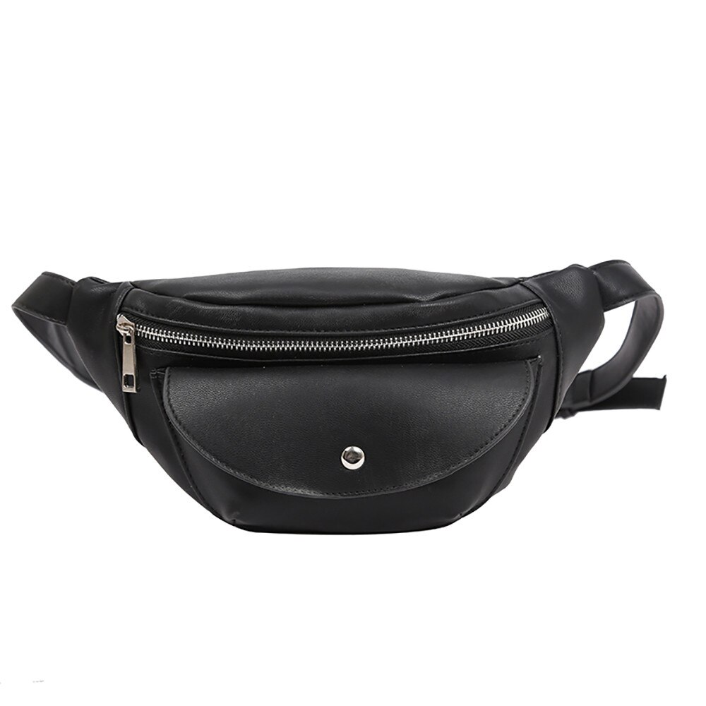 Brand Waist Bag Female Belt Waterproof Chest Handbag Unisex Ladies Waist Pack Belly Bags Purse #jsw: Black 