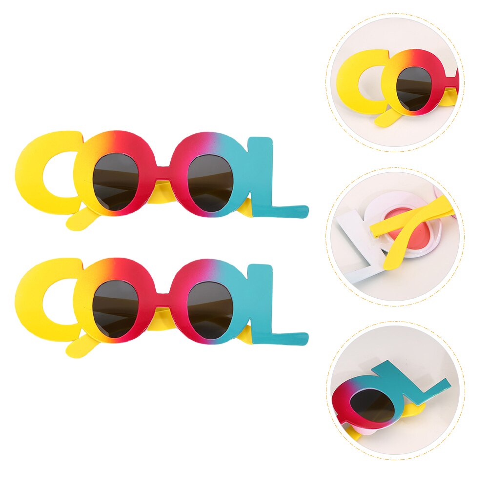 2 Stuks Cool Brief Zonnebril Strand Glazen Foto Nemen Bril Hawaii Party Brillen