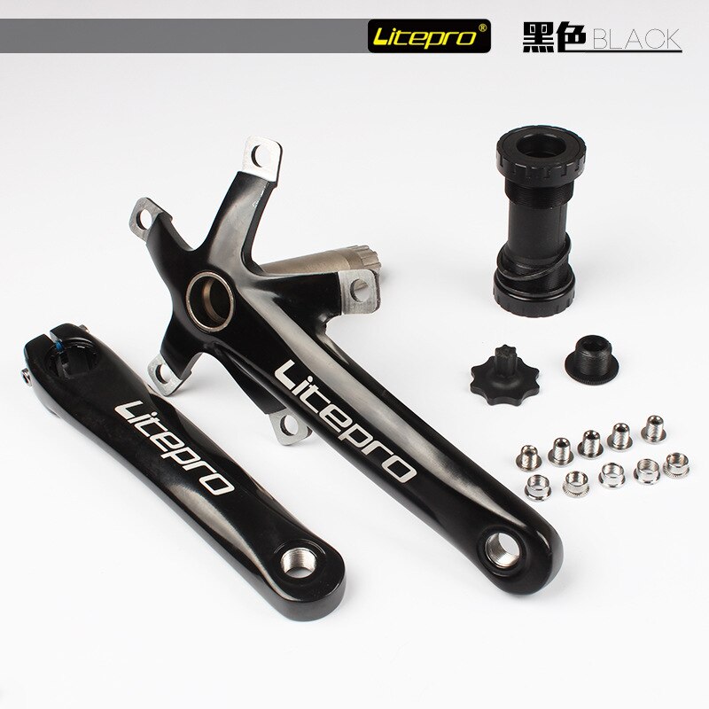 LP Litepro Folding Bike Crank Road Bicycle Intergrated Hollow BCD 130mm With Bottom Brackets