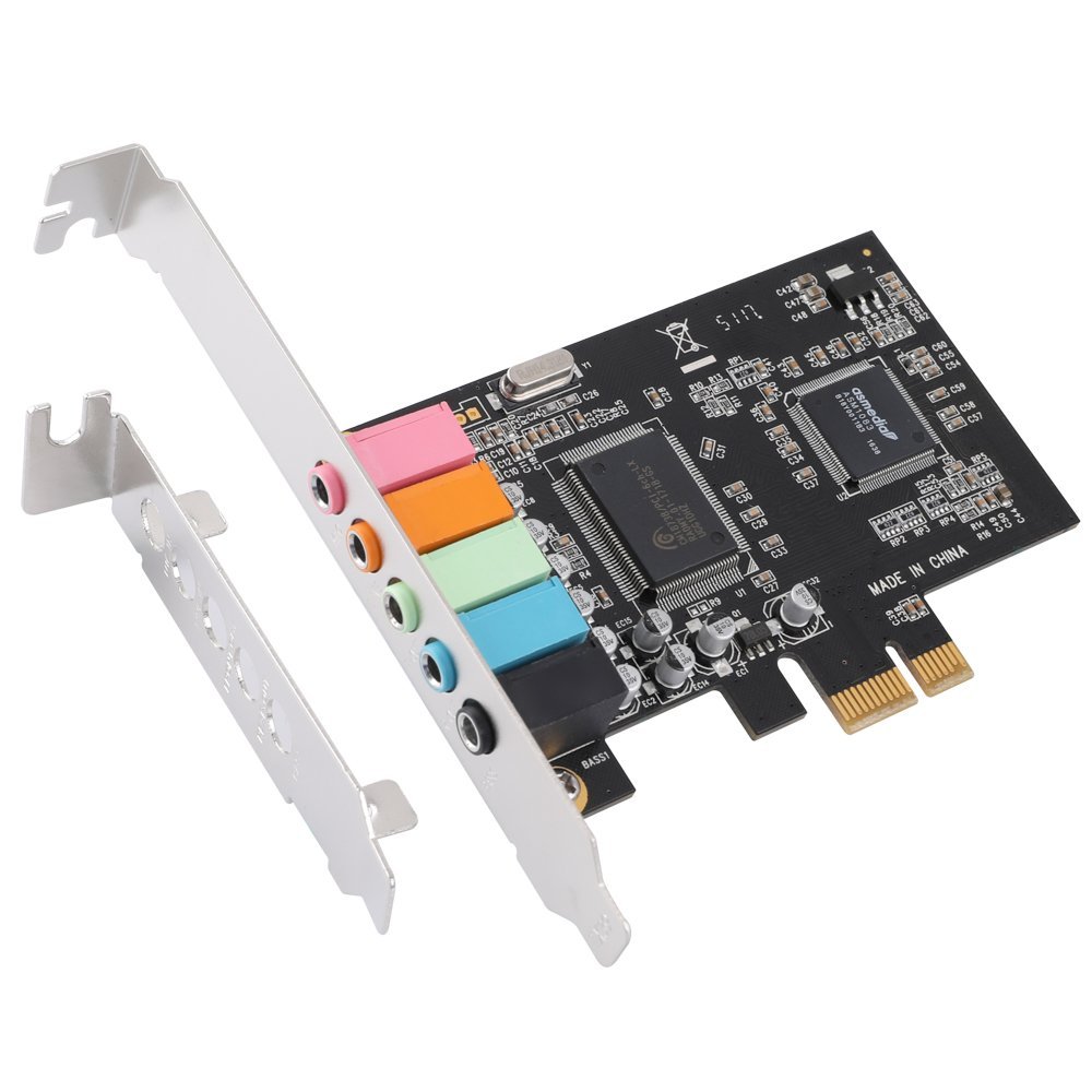 PCIe Soundkarte 5,1, PCI äußern umgeben 3D Audio- Karte für PC mit Hohe Direkte Klang Leistung & niedrig Profil Halterung
