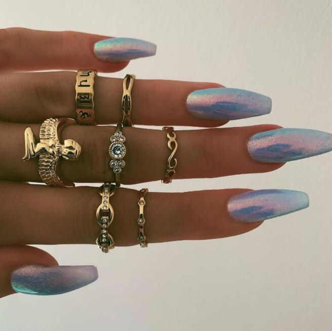 matching rings for women gold plated jewelry snake ring set anillo bague femme anillos slytherin emo accessories: 5