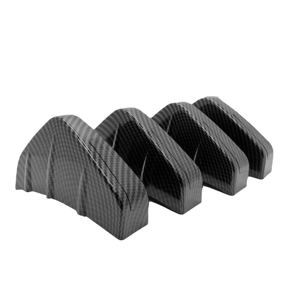 Alerón para parachoques trasero de fibra de carbono para coche, 4 Uds., Protector Universal para parachoques trasero de SUV, moldura de aleta de tiburón: Default Title