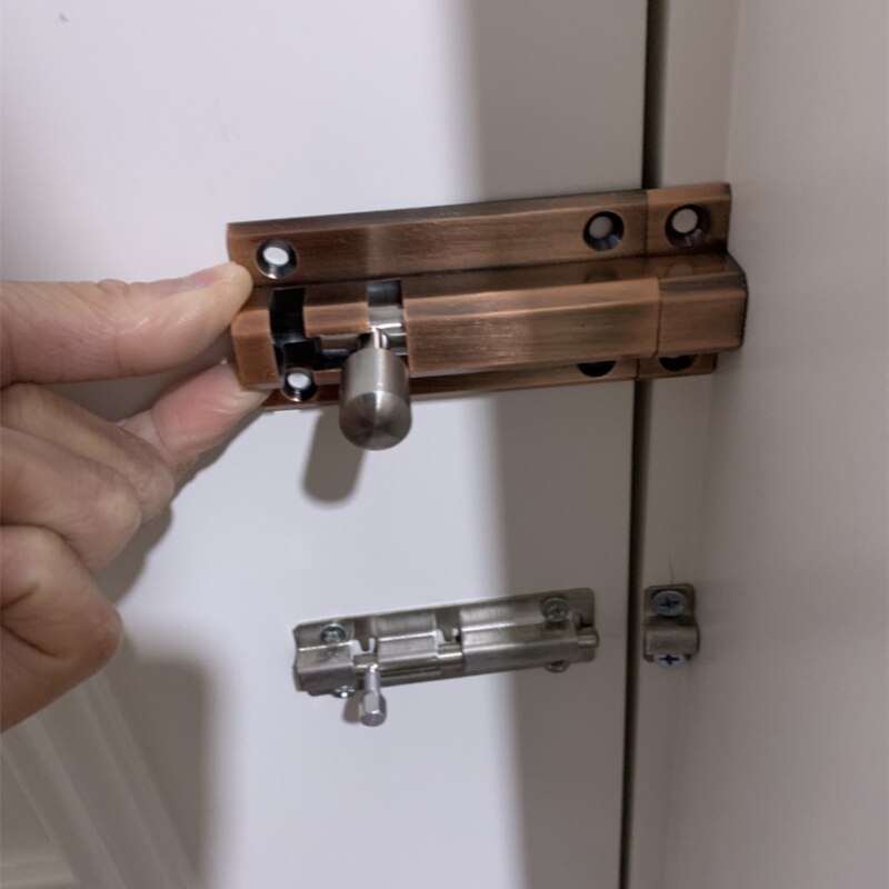 1 Set Stainless Steel Door Latch Safety Lock Bolt Sliding Door Window Latch Barrel Lock Bolt Security Bar Hardware