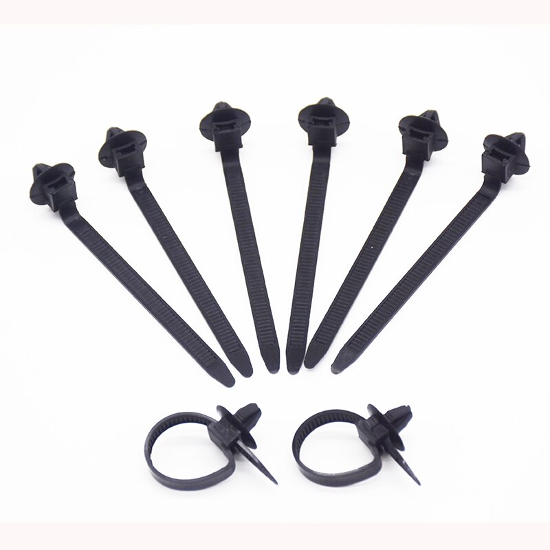 50Pcs Car Cable Fastening Ties Nylon Black Car Auto Cable Strap Push Mount Wire Tie Retainer Clip Clamp