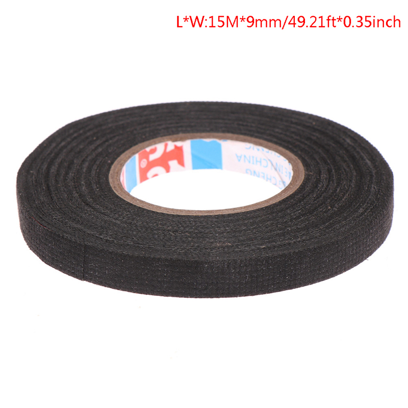 1Pcs 15mm Heat-resistant Flame Retardant Tape Coroplast Adhesive Cloth Tape For Car: green