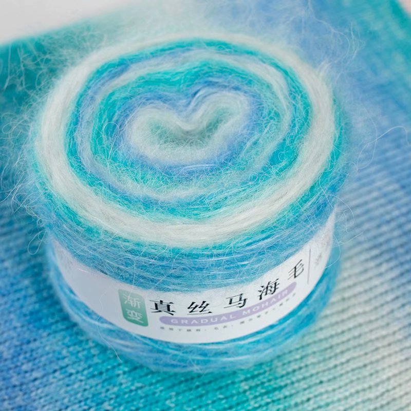 Fils de laine Mohair tricoté, 100g, mélange de laine pour tricoter des cheveux longs, pull arc-en-ciel en cachemire pour bébé: 1pc 05
