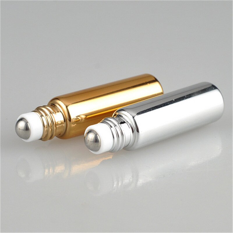 5 ML Metalen Roller Hervulbare Fles Etherische Oliën Roll-on Glazen Parfumflesjes Draagbare Mini parfum fles & Reiziger lege Par