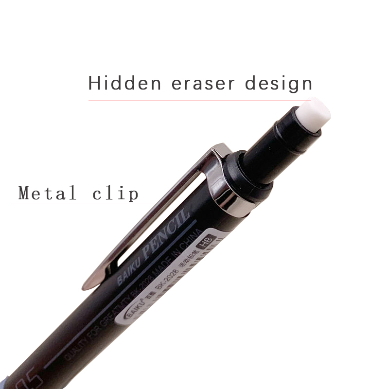 Lápiz mecánico con juego de cables, lápices automáticos para estudiantes con de borrador, suministros de escritura y pintura escolar, 0,3/0,5/0,7/0,9mm