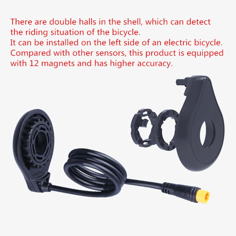 Waterproof Electric Bicycle Pedal Assist Sensor E bike Double Hall 12 Magnet Left/Right Side PAS System DIY eBike Modified Parts