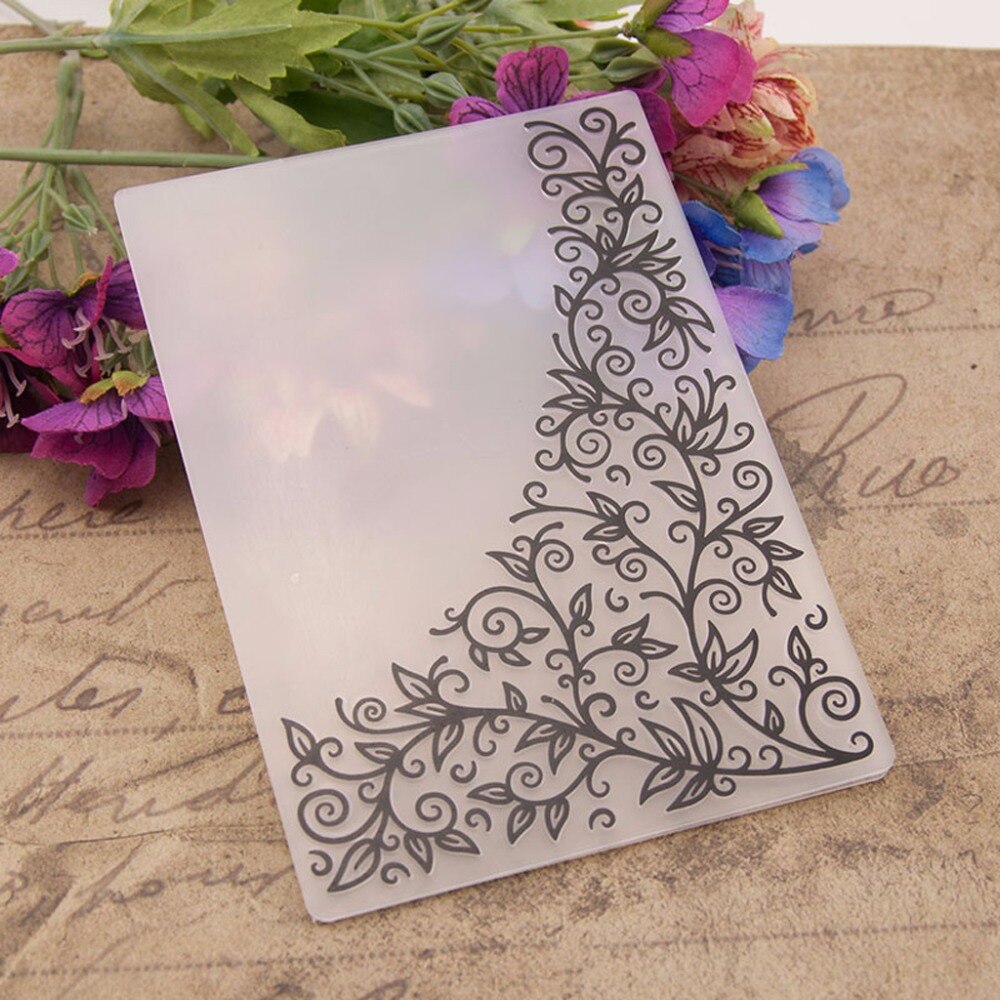 Plastic Embossing Folder Template DIY Scrapbook Photo Album Card Making Decoration Craft Flower Corner-S001