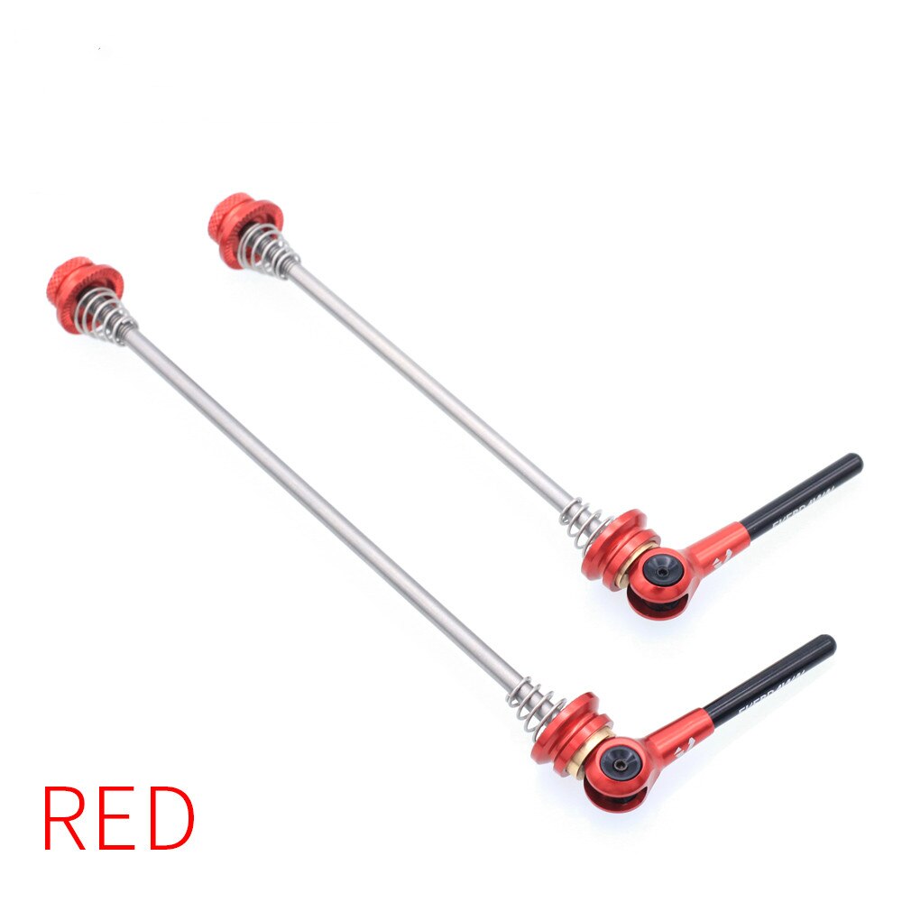 Mountain Road Bicycle Titanium Alloy Axle Quick-release Rod Front and Rear Wheel Set Open Gear Flower Drum Fixed Axle Pull Rod: red