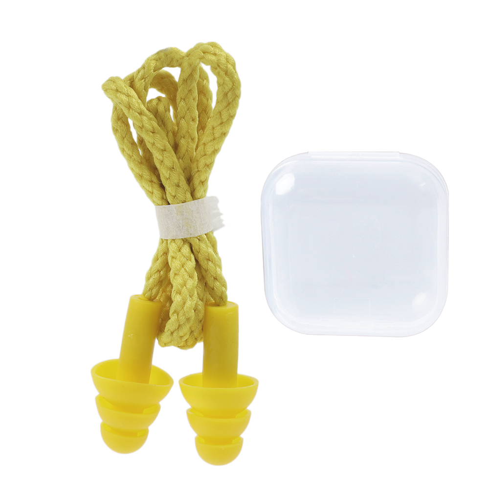 Tapones para los oídos antiruido suaves, tapones para los oídos con cable de silicona impermeables para natación, tapones para los oídos reutilizables antipérdida con protección auditiva de cuerda: 2XS / Marrón