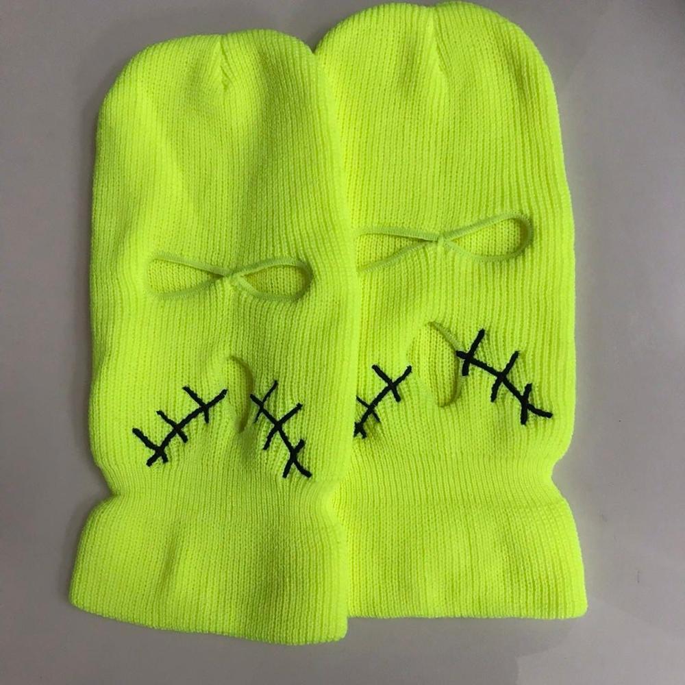 Cagoule en néon, couverture pour hiver, chapeau d'halloween, casquettes de fête, moto, vélo, cyclisme, bonnets verts