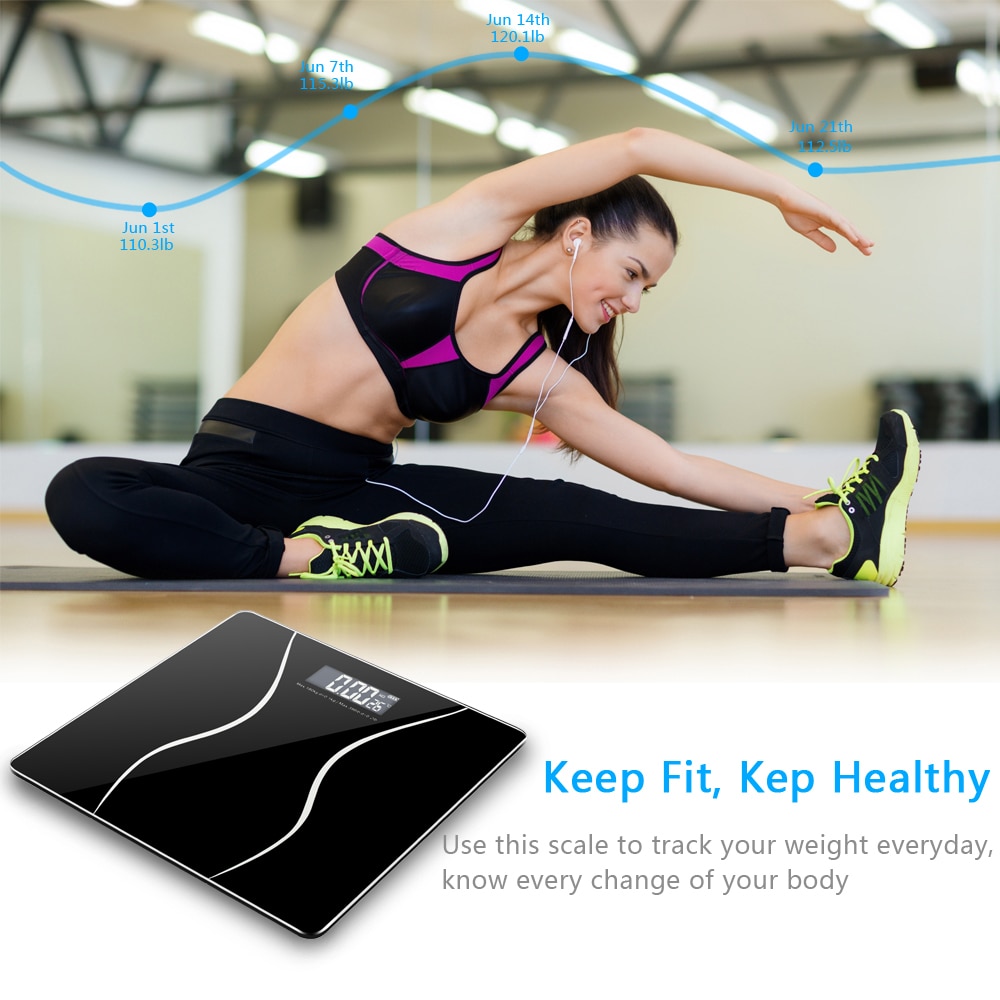 LCD Display Body Scale Glass Smart Electronic Scales Body Weighing Home Digital Weight Scale 180Kg Bathroom Weight Scales