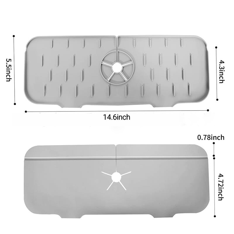 1PC Grey/Orange/Black 37X14CM Kitchen Faucet Absorbent Mat Sink Splash Guard Silicone Drainage Drying Pad Countertop Protection