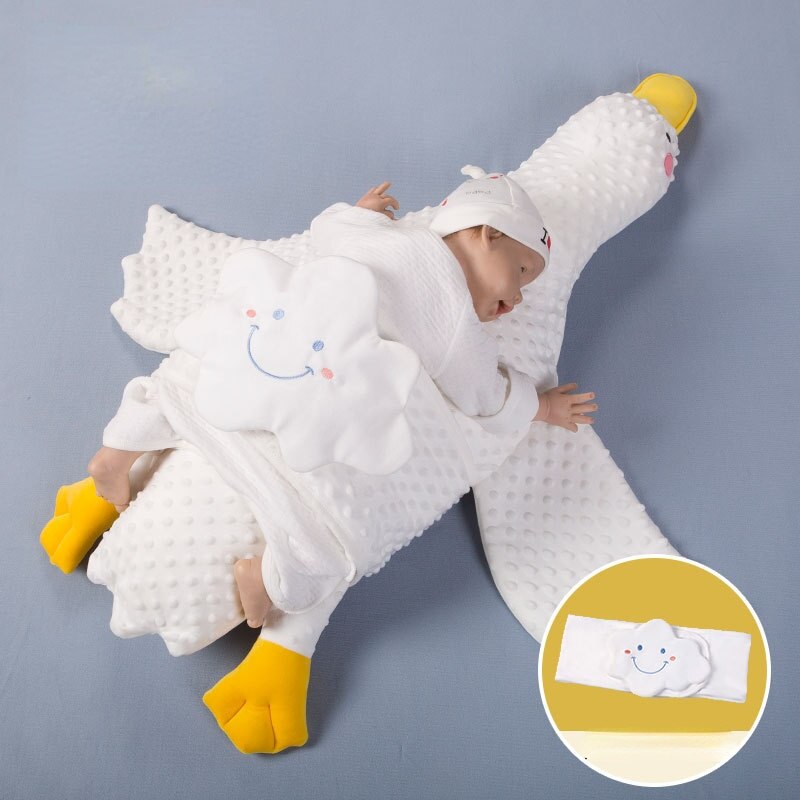 Escape de avión grovel, almohada de tiro blanco grande, Ganso, bebé, confort de remisión infantil, almohada de enfermería cólica, decoración de habitación: white swan-yellow