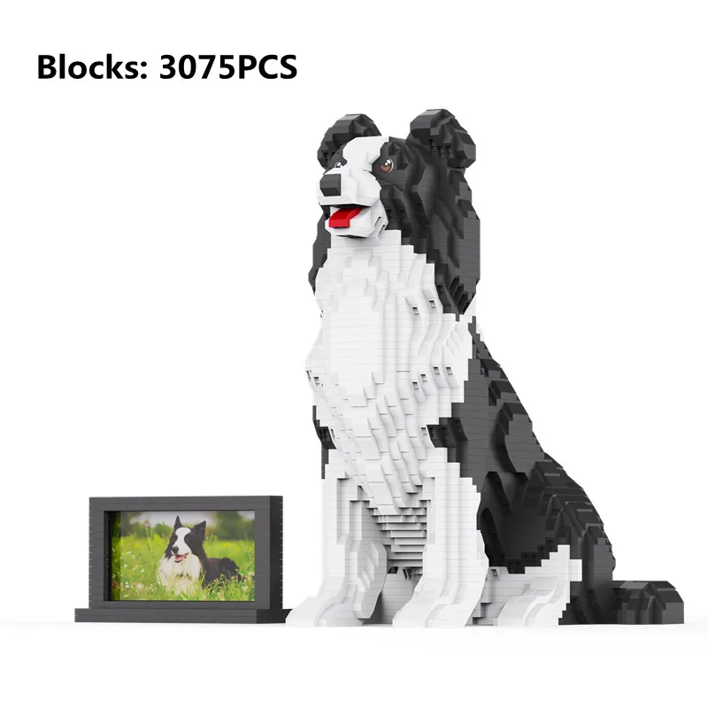 Mini Blocks Dog Realistic Animal Golden Retriever Kit Persian Ragdoll Cat STEM Educational Toy Home Decoration: Red