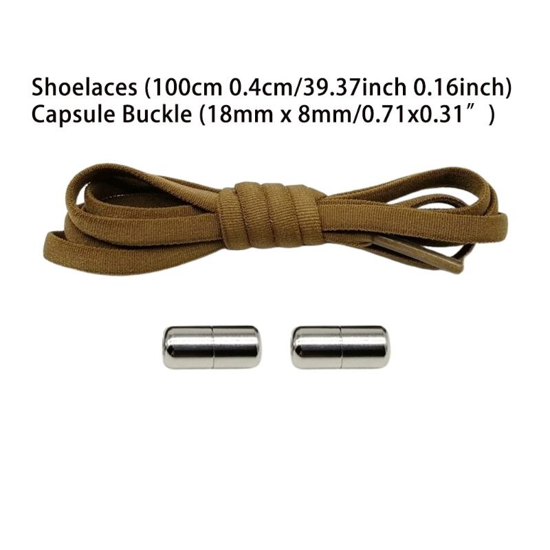 Adult Kids Elastic Shoe Laces Adjustable DIY No Tie Shoelaces Round Strings with Lock Metal Turnbuckle Buckles for Sneakers