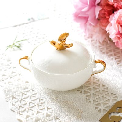 Bird's Nest Bowl Ceramic Covered Stewed Tremella Bowl Soup Bowl Dessert Bowl Continental Court Vintage Phnom Penh Ear Bowl: 01