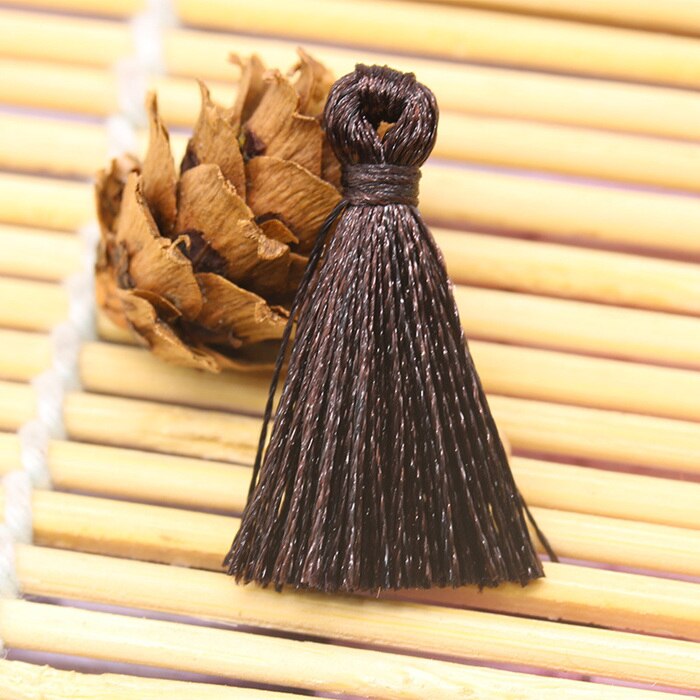 10pc polyester mini kwastjes diy thuis textiel gordijn kleding hanger knutsel kwastjes handgemaakte kwastjes maken stoffen decoratie benodigdheden: Diepe koffie