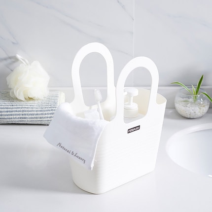 Wash basket, portable shower basket, bathroom toiletries storage basket, Korean cute bath basket