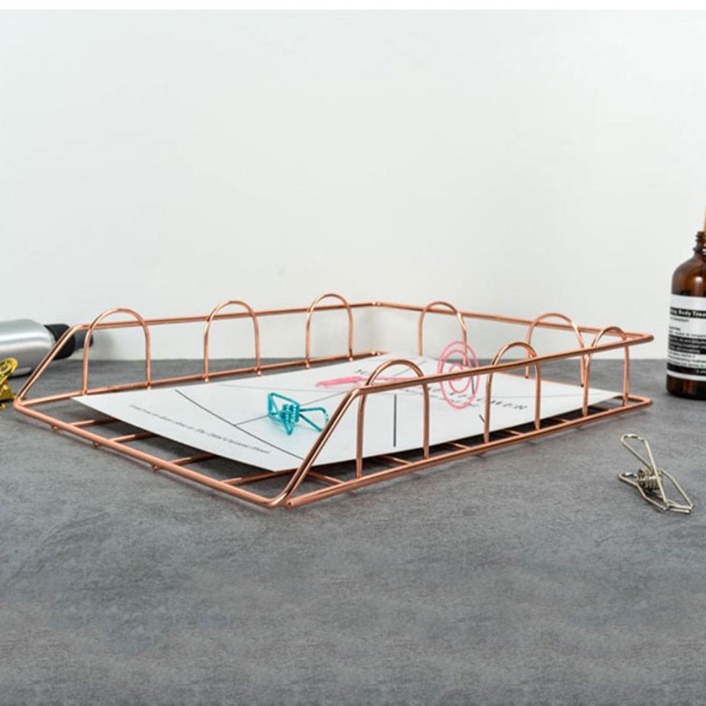 Iron Grid File Storage Shelf Holder Filing Tray Desktop Rack Office Organizer High Iron Smooth Sturdy and Durable