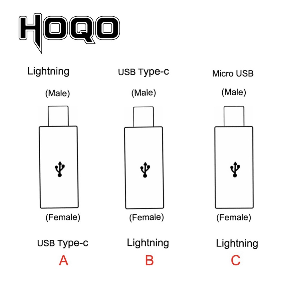 Usb type-c usb-c vrouwelijk naar lightning mannelijk adapter ,8- pins lightning vrouwelijk naar micro usb mannelijk adapter opladen opladen synchroniseren gegevens