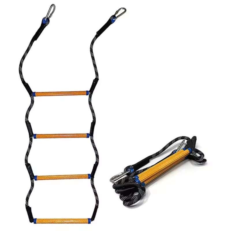 4 Step Boat Rope Ladder, Marine Rope Ladder for Inflatable Boat Kayak Motorboat Canoeing, Portable Rope Boarding Ladder: light green