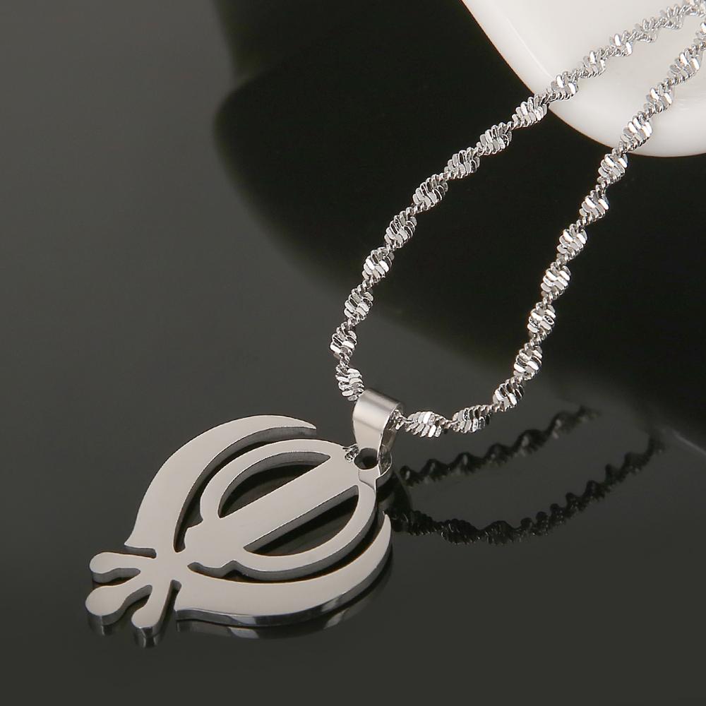 Rvs Trendy Sikhism Hanger Ketting Zilver Kleur Sikh Khanda Sikhs Sieraden