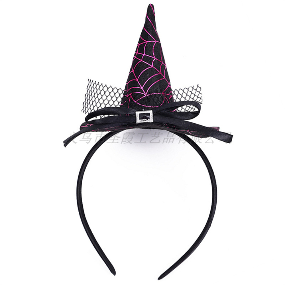 Mini sombrero de bruja puntiagudo, diademas con forma de Calavera, telaraña, calabaza, aros para el cabello para niños y niñas, diademas de Halloween, decoración de Cosplay