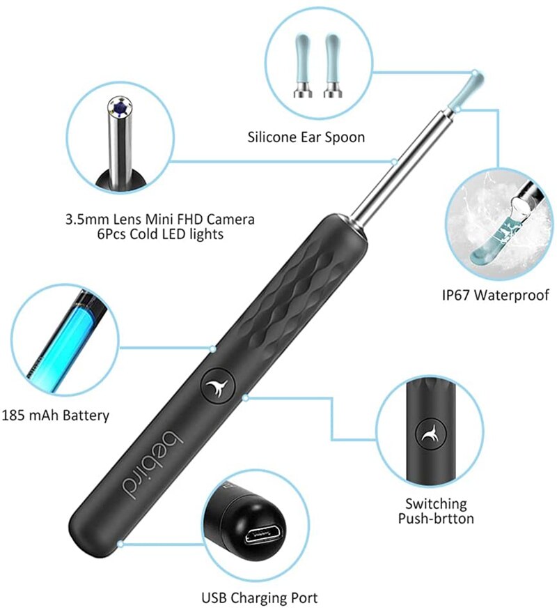 Bebird R3 R1 Visual Ear Cleaning Tool Minifit 300W High Precision Wax Removal Mini Camera Otoscope Health Care Ear Cleaner