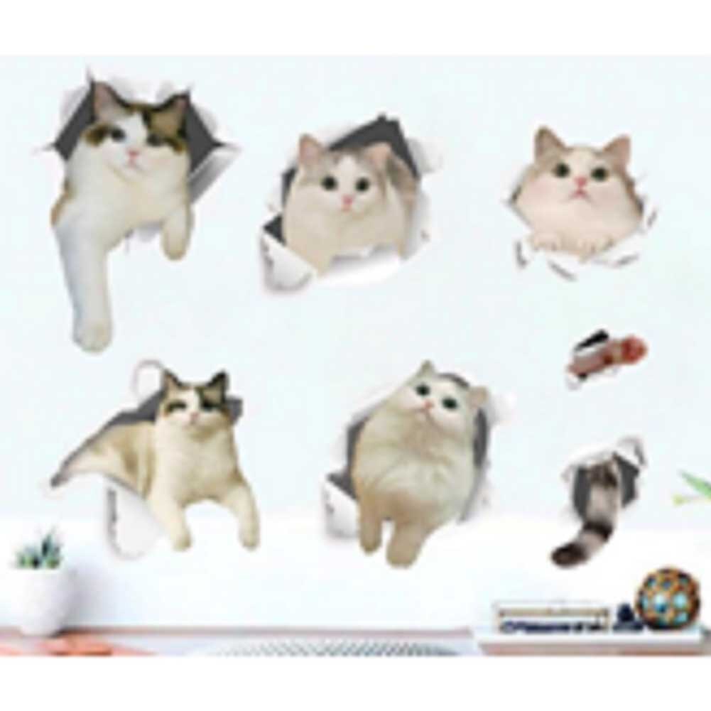 Wall Stickers Cat Removable 3D View Decal Mural DIY For Home Decor Nursery School