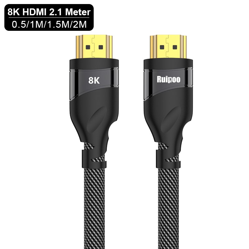 HDMI 2.1 cable 4K 120HZ hdmi High Speed 8K 60 HZ UHD HDR 48Gbps cable HDMI Ycbcr4:4:4 Converter for PS4 HDTVs Projectors: HDMI TO HDMI / 1m