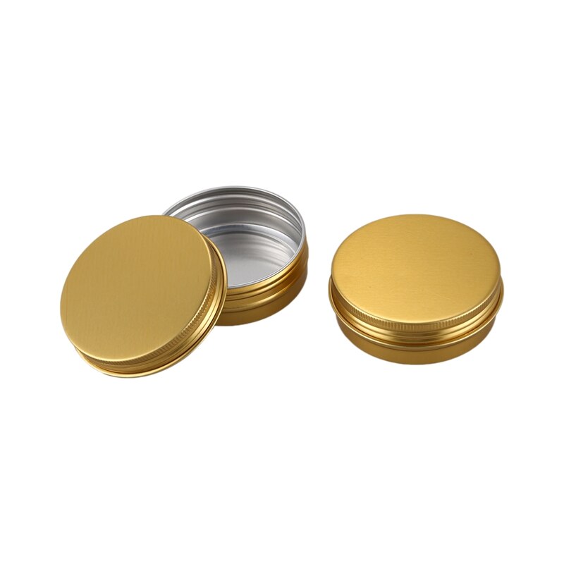 10 stuks blikken met schroefdop, ronde blikken van aluminium, reisblikjes, bewaarpotten, voedselblikken, blikken met deksels, goudkleurig