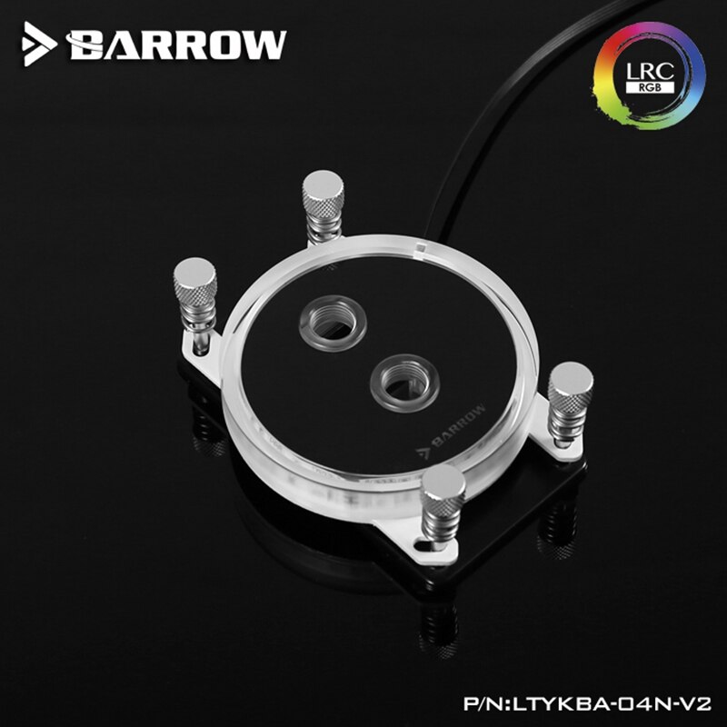 Barrow LTYKBA-04N-V2, For AM4 CPU Water Blocks, LRC RGB v2 Acrylic Microcutting Microwaterway Water Cooling Block: White