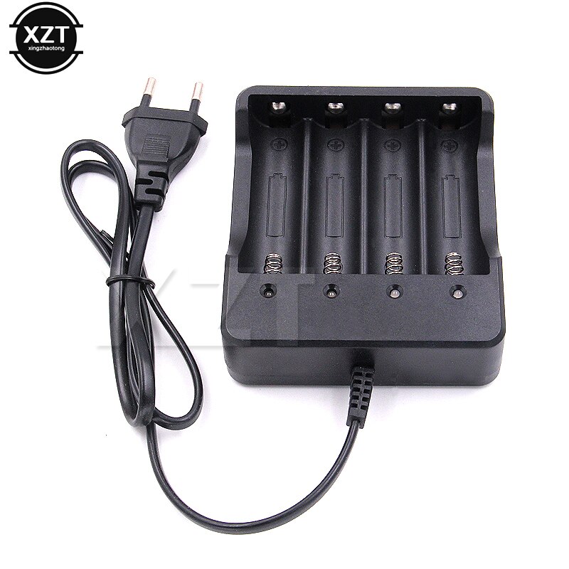 4 spor 18650 ladere li-ion batteri 4.2v eu/oss plugg kablet indikatorlys lommelykt 4* 18650 batterier lader ladekabel