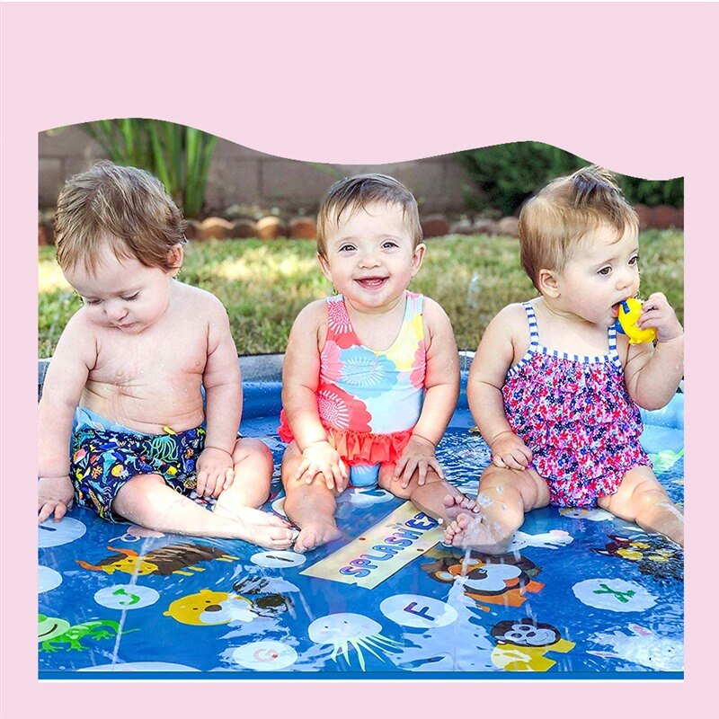 170cm Inflatable Water Spray Mat Inflatable Spray Water Cushion Sprinkler Wading Sprinkler Pool Inflatable Water Swimming Pool