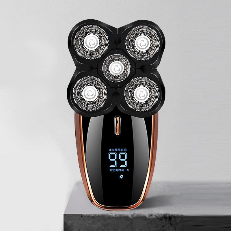 Rasoir électrique multifonction 5 en 1 pour hommes, Rechargeable, lavage à cinq lames, rasoir de tête, tondeuse à barbe, barbier: Standard