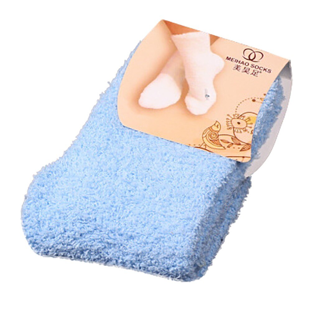 Home Women Girls Soft Bed Floor Socks Warm Winter Pure Color Fluffy Socks Floor Carpet Solid Color Женские Носки: BU