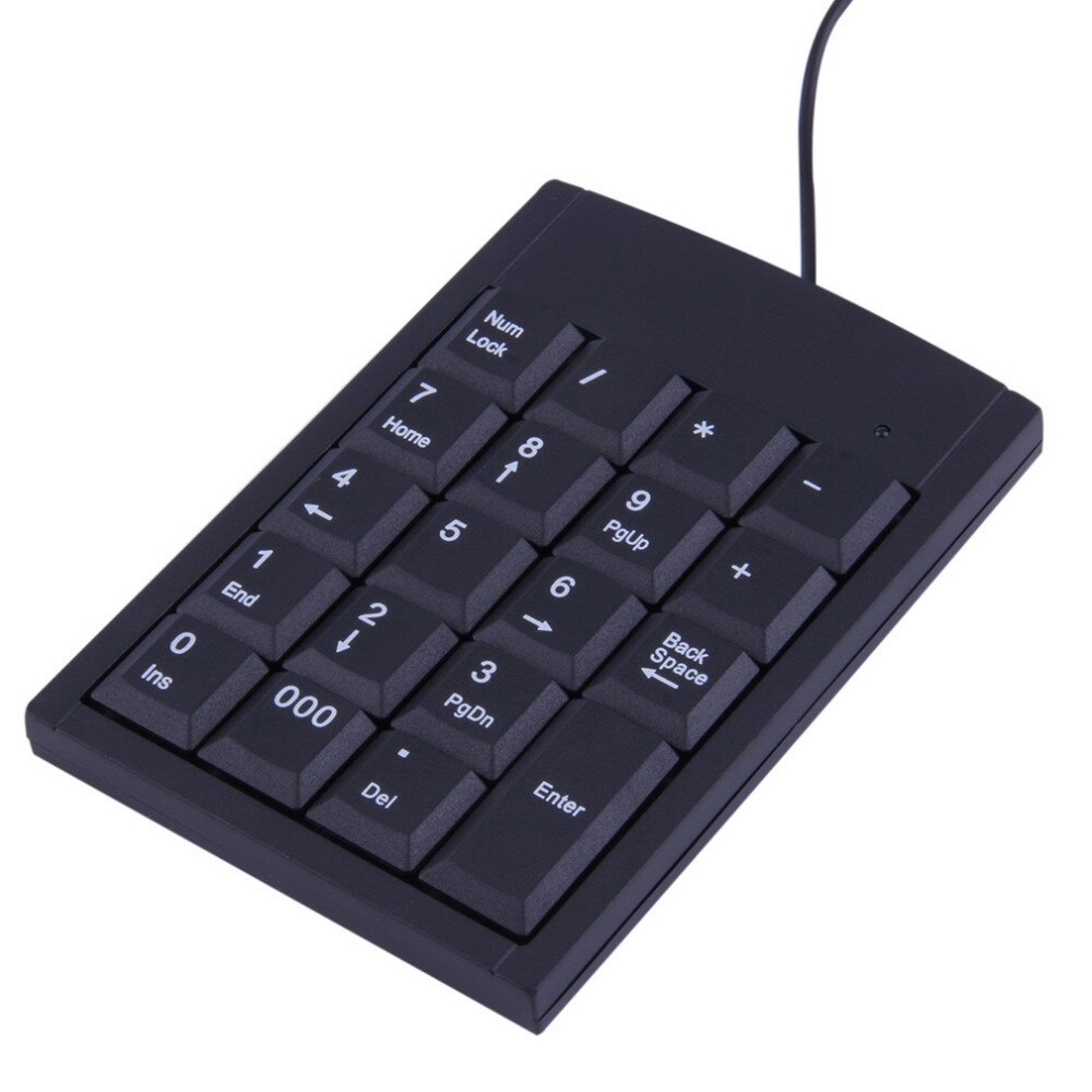 1pc mini USB Wired Numeric Keyboard Keypad Adapter 19 Keys for Laptop PC Black Newest