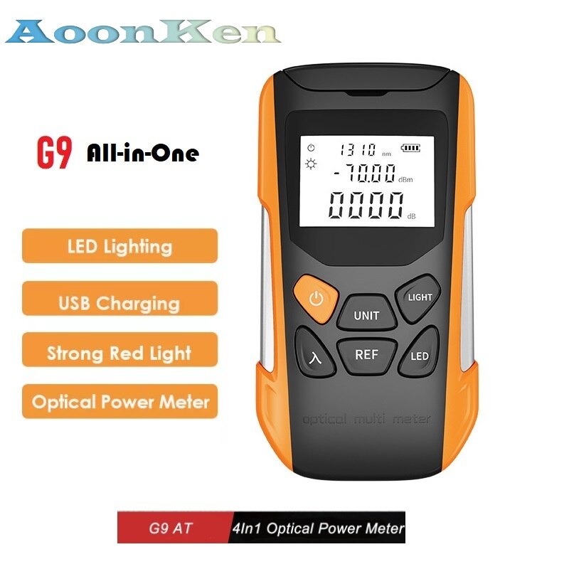 Multifunction Optical Power Meter Visual Fault Locator Network Cable Test Optical Fiber Tester Pen VFL USB Charging