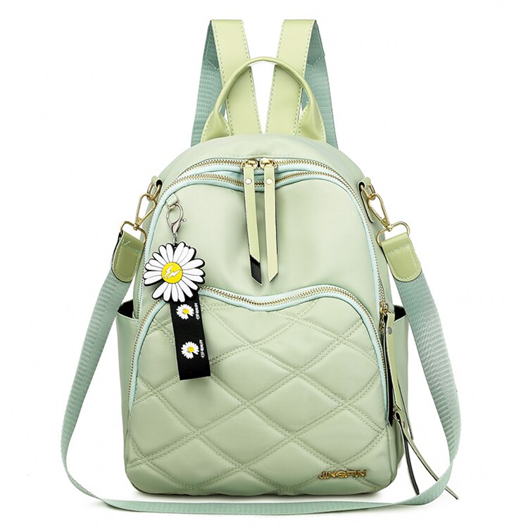 Mochila feminina de pano, mochila feminina de pano oxford, bolsa de ombro escolar para meninas adolescentes, mochila leve para viagem: Verde