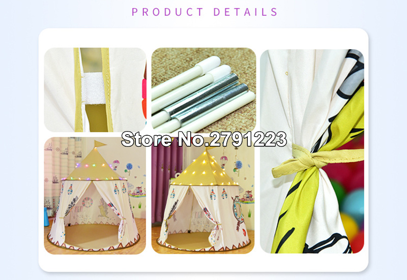 Yard Kid Tent House Portable Princess Castle 123*116cm Hang Flag Children Teepee Tent Play Tent Birthday Christmas