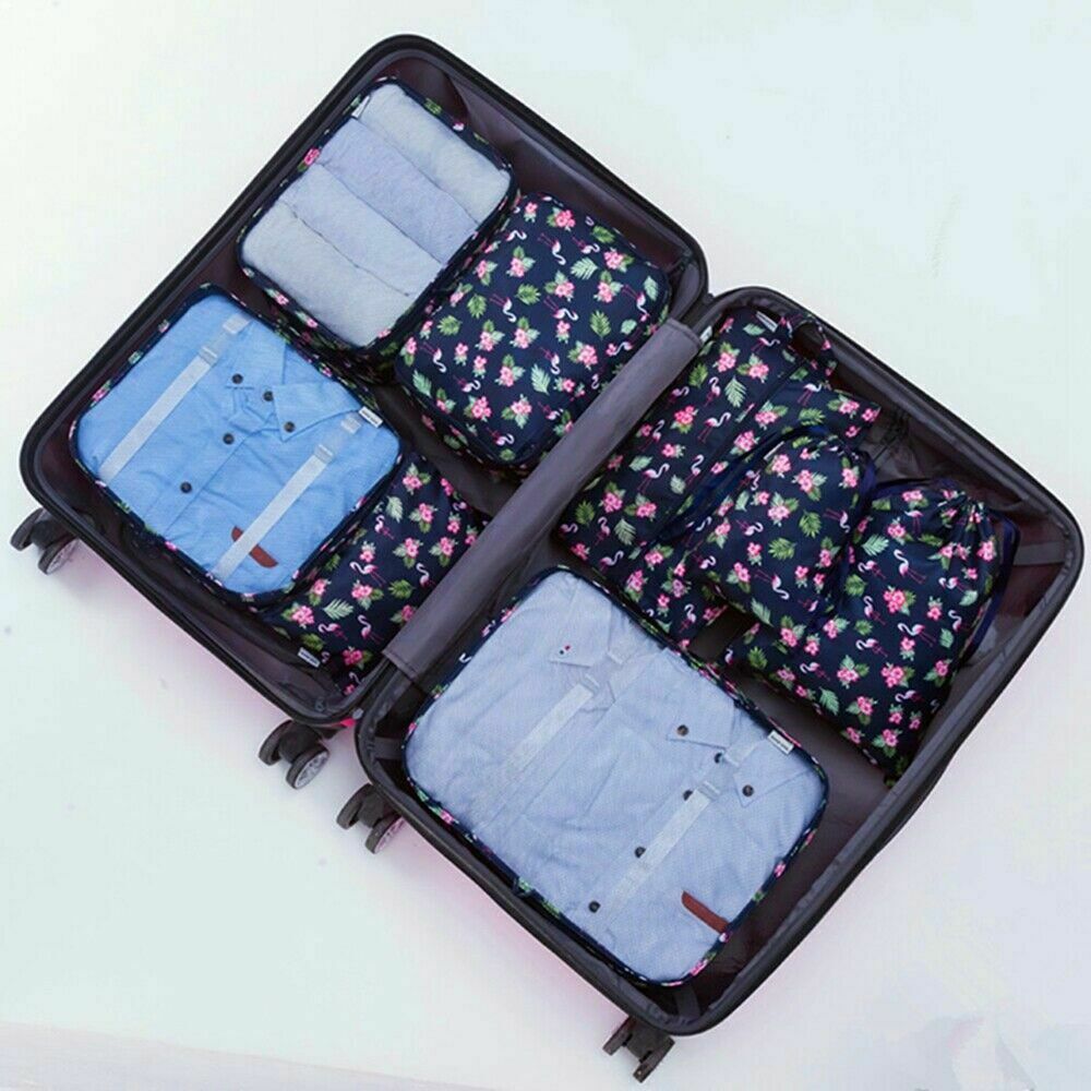 8 PCS Reizen Bagage Organizer Set Rugzak Opslag Zakjes Koffer Verpakking Zakken: 7