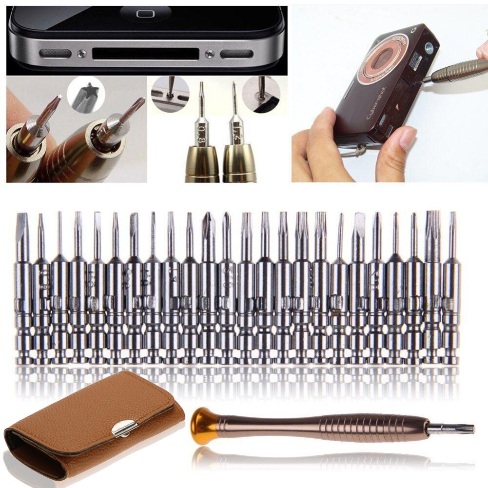 25 in 1 Mini Electronic Torx Screwdriver Precision Screwdriver Set Opening Repair Tools Kit for iPhone Camera Watch Tablet PC