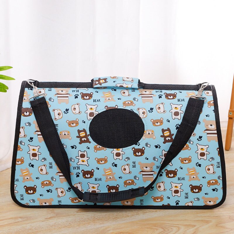 Cat Backpack Small Oxford Cloth Pet Bag Carrier Accessories Transporter Cage Dog Car Supplies Goods For Animals Travel Products: Blue Bear / 52x22x29cm