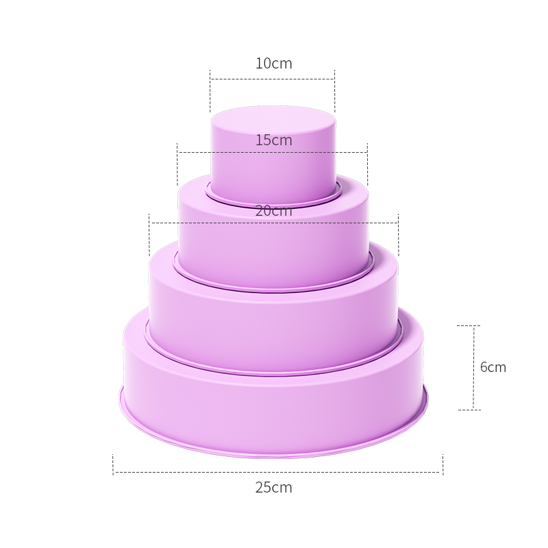4-piece round cake pan set - Silicone cake mold for baking, non-stick baking pan, suitable for layer cakes, cheesecakes and choc: Clear
