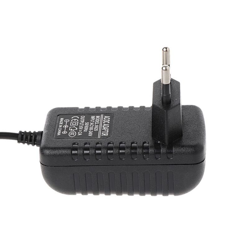 Convertidor de 100-240V a DC 6V 2A, adaptador de fuente de alimentación, cargador, enchufe europeo, negro